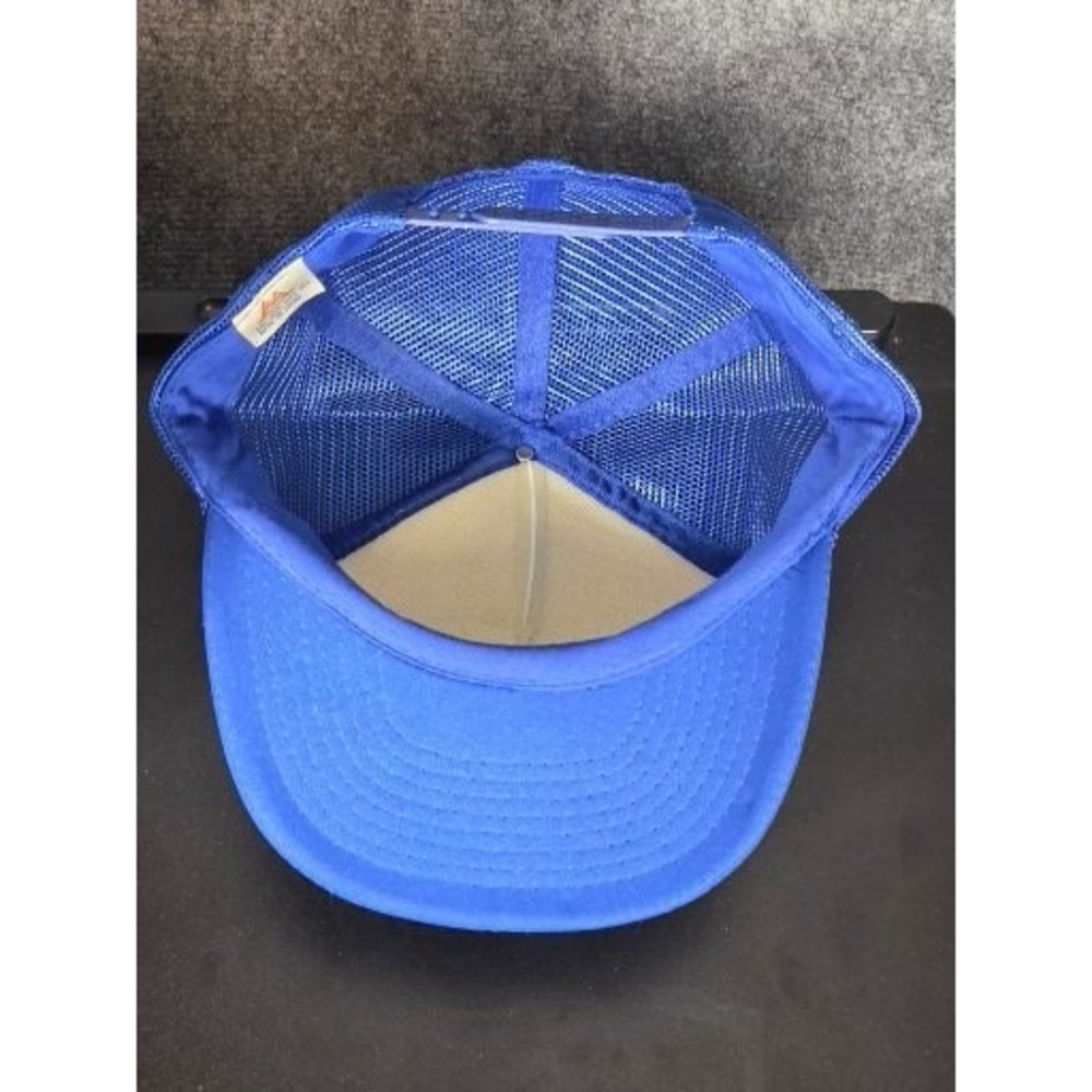 VTGg Mohrs BJ Control Systems Blue White Mesh Back Trucker Hat Snapback Cap Work - Picture 4 of 8